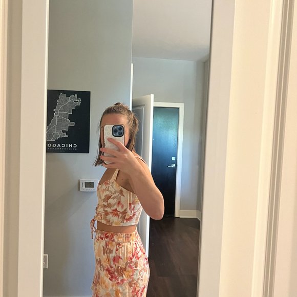 Vacation Linen Patterned Matching Set - Picture 2 of 4